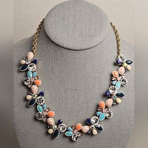 [J. Crew] Crystal Collage Floral Brûlée Collar Necklace ♡ Peppermint Ice